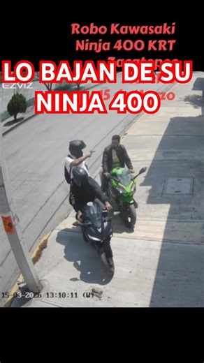 This is how they pulled him off his Kawasaki Ninja 400 KRT in Zacatepec, Morelos #kawasaki #ninja...