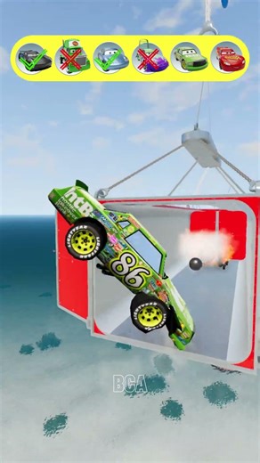 Pixar Cars vs Impossible Container Jump😁#shorts #beamngdrive