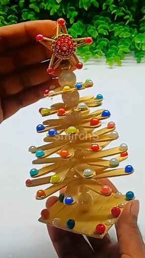 399K views · 2.5K reactions | Cute popsicles stick tree How to make Christmas tree DIY Christmas tree easy Beautiful Crafts ideas by popsicle stick Ice cream stick tree making tutorial idea Christmas video by ice cream stick Easy Christmas tree making idea Christmas home decor ideas with ice cream stick #christmastree #icecreamstick #diy | SmirchS | Facebook