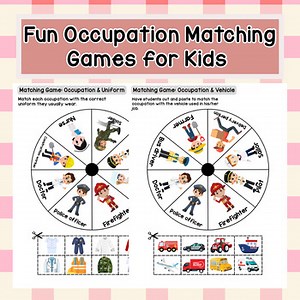 Fun Occupation Matching Games for Kids | Cut-and-Paste Activities to Learn Jobs