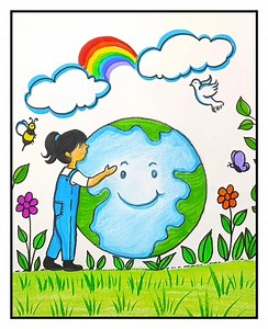 32K views · 1.4K reactions | Easy and simple world earth day poster drawing ideas for beginners | Drawing Book | Facebook