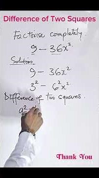 Difference of Two Squares: How to apply difference of two squares formula.