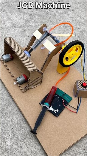 Mini JCB Hydraulic Machine | HydraulicExcavator School Project #schoolproject #diyjcb