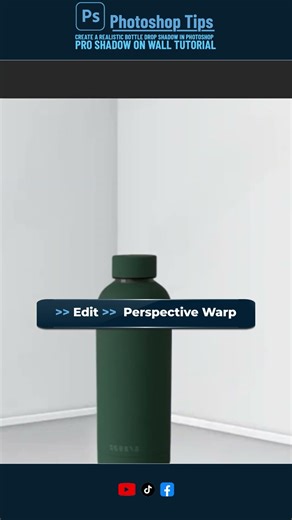 ✨ Create a Realistic Bottle Drop Shadow in #photoshop | Pro Shadow on Wall Tutorial 💧