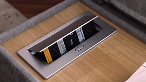 Merax Modern 90" U-Shaped Chenille Sectional Sofa Set, Modular Sofa Couch with a Movable Ottoman, a Coffee Table with Hidden Charging Devices for Living Room, White