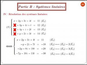 Systèmes linéaires - Partie 2 ( Résolution des systèmes linéaires )