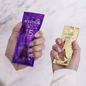 Koleston’s colors will be even more intense and water-resistant with 2 Miracle Gloss Treatments and 1 Color Reactivator available in our kit! ألوان كولستون رح تكون غنية بعد أكتر وتقاوم الماي بعد أكتر مع 2 مغلف من كريم اللمعان الخارق ومغلف تنشيط اللون الموجودين بعلبة مجموعة كولستون! | Wella