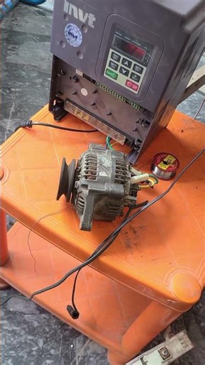 car alternator running with vfd #brushless #bldcmotor #bldcmotor #automobile #bldc #machine #dc moto