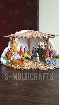 How to Make Christmas Crib With Cardboard :: Nativity Scene :: Diy Christmas Crib :: BestoutofWaste