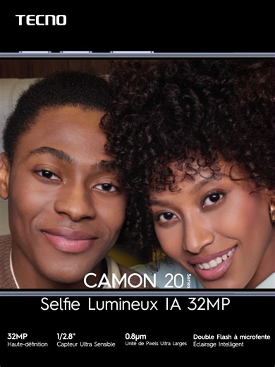 149 reactions · 11 comments | Tout est réuni dans le nouveau CAMON 20 pour vous permettre de réaliser des selfies magiques : 32MP haute définition, capteur ultra sensible 1/2.8", unité de pixel ultra large 0.8um, double flash à micro-fente pour un éclairage intelligent. #VosEmotionsenAction #TECNOMobileCI #CAMON20Series #CAMON20Premier5G #Selfie #32MP | TECNO Mobile | Facebook