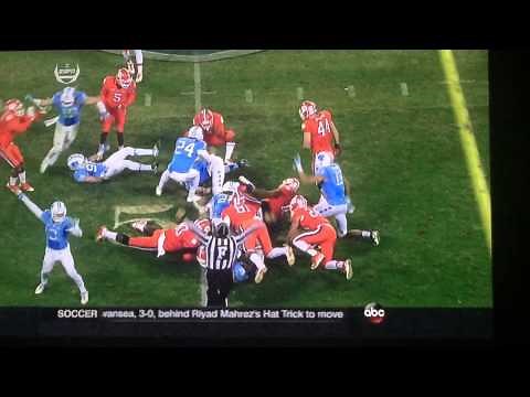 North Carolina vs Clemson - NC Gets ruined horrible/bad referee offside call on onside kick 12/5/15