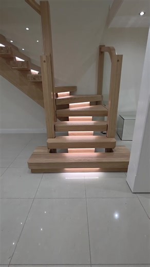 Premium Oak X-Vision Staircase with Integrated LED Lighting