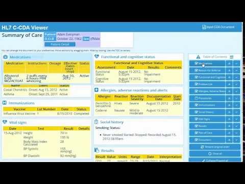 HL7 C-CDA Viewer (Backbeach Software) - 5 minute demonstration