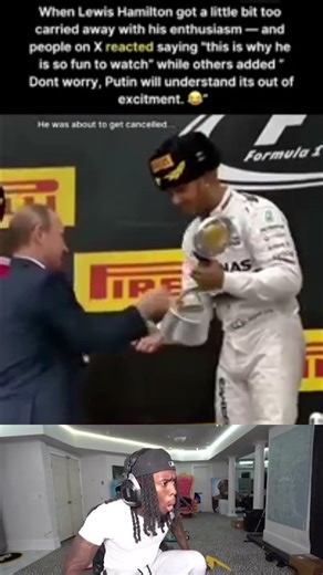 He awkwardly sprayed champagne at Putin 😱