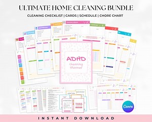 ADHD Cleaning Checklist Printable, Neurodivergent Cleaning Schedule, Simple Daily Weekly Routine, Mental Health Friendly, Cleaning Checklist - Etsy