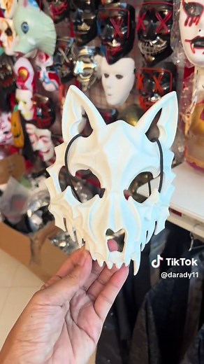 Unique White Mask Showcase with Intricate Design