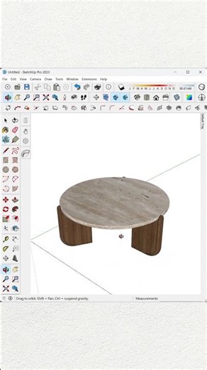 Coffee Table model using 5 tools #sketchup #3dmodelingtutorial #3d #tutorial #shorts #sketchup_core