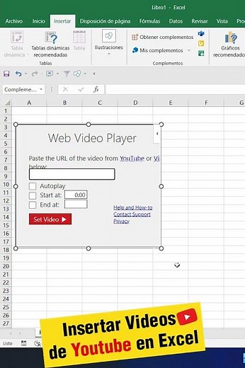 Como Insertar Video de Youtube en una Hoja de Excel - Insertar Video en Excel