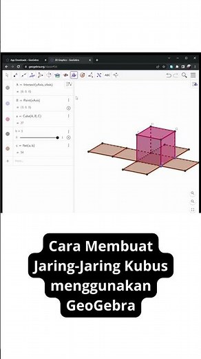 #geogebraShorts Cara Membuat Jaring-Jaring Kubus