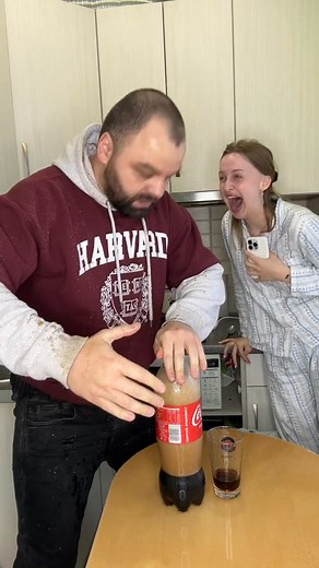 2.5K views · 39 reactions | My husband was furious. Mentos Coca Cola prank. What happens if you add mentos to Coca-Cola! #funnyvideos #юмор #fyp #funny #шутка | James Seo | Facebook