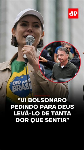 Jovem Pan NEWS on Instagram: "Durante coletiva de imprensa realizada nesta quarta-feira (7), a ex-primeira-dama Michelle Bolsonaro falou sobre o estado de saúde do ex-presidente Jair Bolsonaro (PL) , que retornou à Superintendência da Polícia Federal (PF) após realizar exames médicos no hospital DF Star, em Brasília, em decorrência de uma queda sofrida na cela. Em conversa com o marido, Michelle pontuou que Bolsonaro não conseguia se lembrar do horário do acidente, e falou sobre os efeitos da me