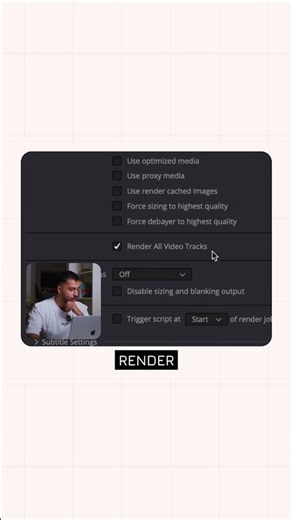 Social Media Render settings through