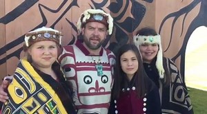 Caleb Child from the Kwagu'ł is here with his family celebrating One Wave on the legislature lawn. He will be performing in just a few minutes. | Victoria News