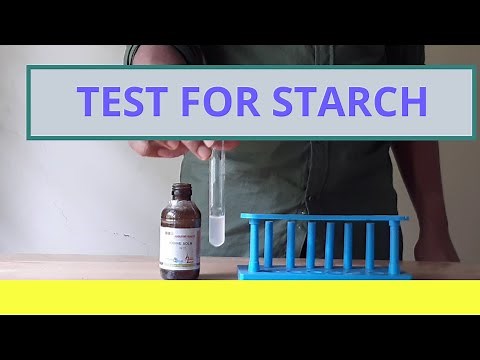Test for starch using iodine solution