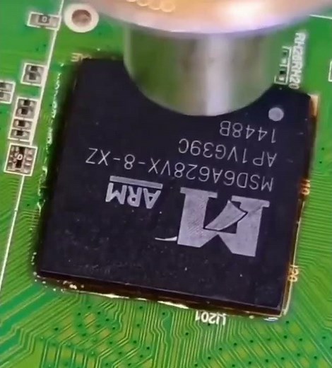 Ball Grid Array BGA rework removal and refit using hot air and flux #shorts