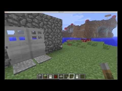 MINECRAFT: Double iron doors tutorial with pressure plates, button or lever (open synchronously)