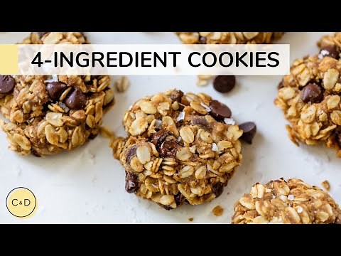4 INGREDIENT PEANUT BUTTER OATMEAL COOKIES | healthy oatmeal breakfast cookies