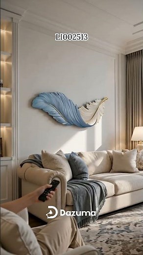 Remote Controlled Feather Art LED Wall Lamp (SKU: LI002513)