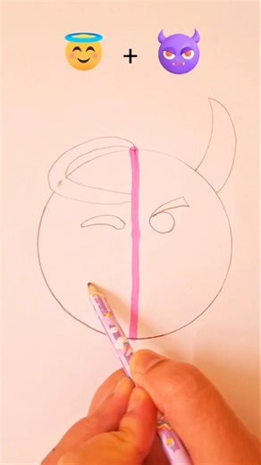 How to Draw Angel 😇 + Devil 😈 Emoji | Easy Drawing Tutorial #drawing