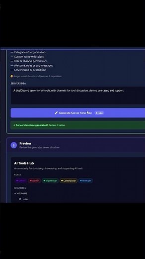 I Built a Full Discord Server with AI in 30 Seconds 🤯 #shorts