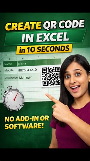 Excel Trick: Generate QR Code Instantly (Simple Formula) #shorts #excel