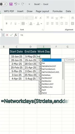 Excel Networkdays Formula in Hindi | Working Days Calculate