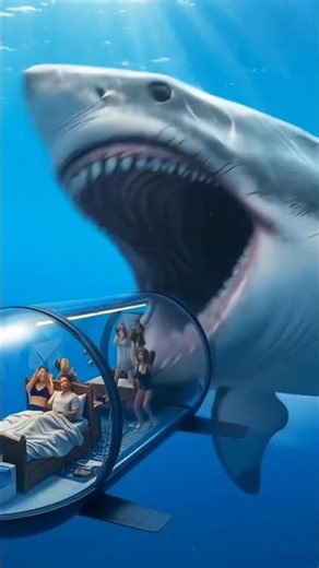 SharkAttack Chases Transparent Submarine off Miami Beach, USA PART 2