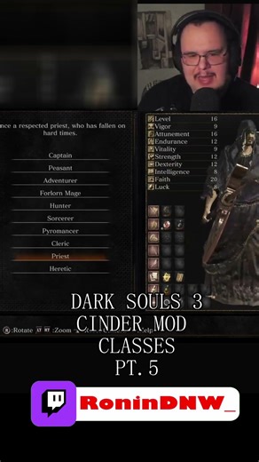 Let’s take a look at some more of the classes in the Cinders mod for DS3!.. #darksouls #darksouls3