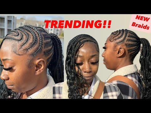 Trending Hairstyle! Lemonade Braids w/ Ponytail | Tutorial