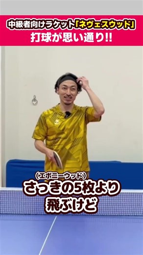 中級者ラケットをレビュー！「ネヴェスウッドは打球が思い通りにいく」#卓球 #shorts