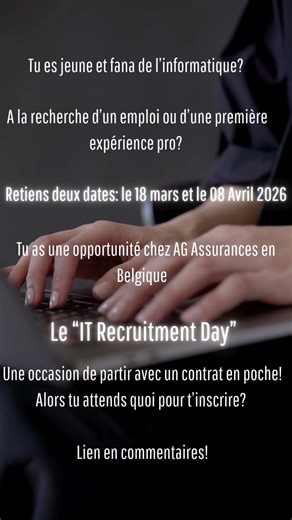 IT Recruitment day en Belgique! #recherchedemploi #aginsurance #conseils #belgique