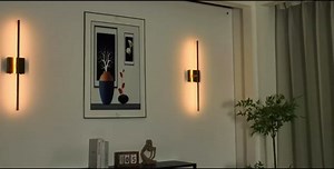 Easy Install Peel and Stick on Battery Operated Wall Sconces Set of 2 Rechargeable, Magnetic Linear Wall Sconce Wireless Long Picture Vanity Wall Light for Living Room，28.3 Inch, Black (2 Pack) ﻿