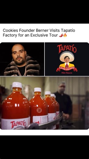 MexicanWorldStarFoo on Instagram: "Cookies Founder Berner Visits Tapatío Factory for an Exclusive Tour 🌶️ — he also created his own signature chip flavor‼️🔥 ( via: @floridafoos / @berner415 / @tapatiohotsauce / @shimomedia ) #foocommunity #floridafoos #latinocommunity #berner #tapatio #fyp #reels"