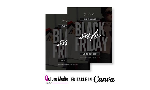Black Friday Flyer Template, Editable Canva Design, DIY Boutique Sale Social Flyer - Etsy