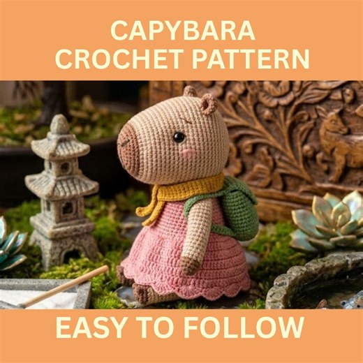 Capybara Crochet Pattern PDF, No Sew Capybara Amigurumi Pattern, Easy Crochet Plush Tutorial, Cute DIY Gift, Instant Download - Etsy