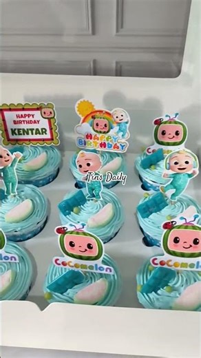 Cocomelon birthday cake and cupcakes