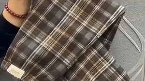 清仓捡漏~尾单大牌撤回外贸 春夏新款洋气格子束脚哈伦九分休闲裤.626667