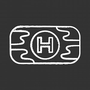 First aid kit chalk icon. Virtual video game container, equipment. Medical aid to player. Computer game inventory. Esports player item. Isolated vector chalkboard illustration