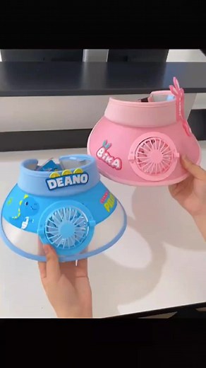 With this children's fan visor, you will not be afraid to go out with your baby.#Sunblock#children's sunscreen cap#2023
