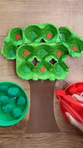 4.9K views |  How fun is this eggbox apple tree and colour-sorting activity  Product codes  FC936 Sorting trays and tweezers #BakerRoss #learningthroughplay #preschoolactivities #craftsforkids #harvest #autumncrafts #appletree #coloursorting | Baker Ross | Facebook